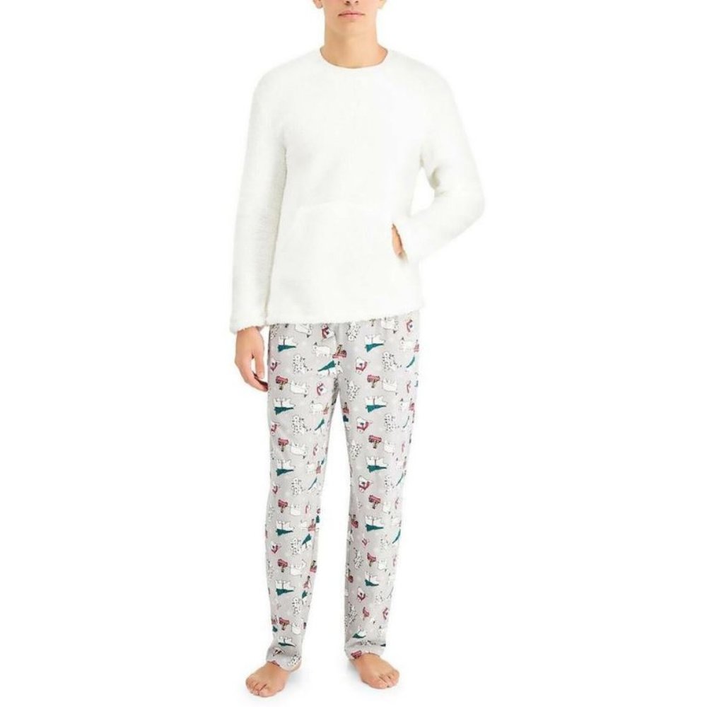 Family Pajamas Matching Men's Polar Bears Fleece Family Pajama Set M